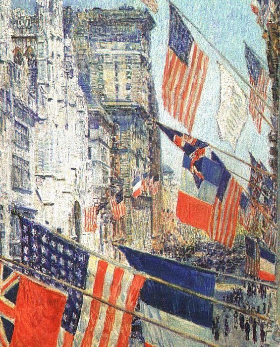 Childe Hassam Allies Day in May 1917 China oil painting art